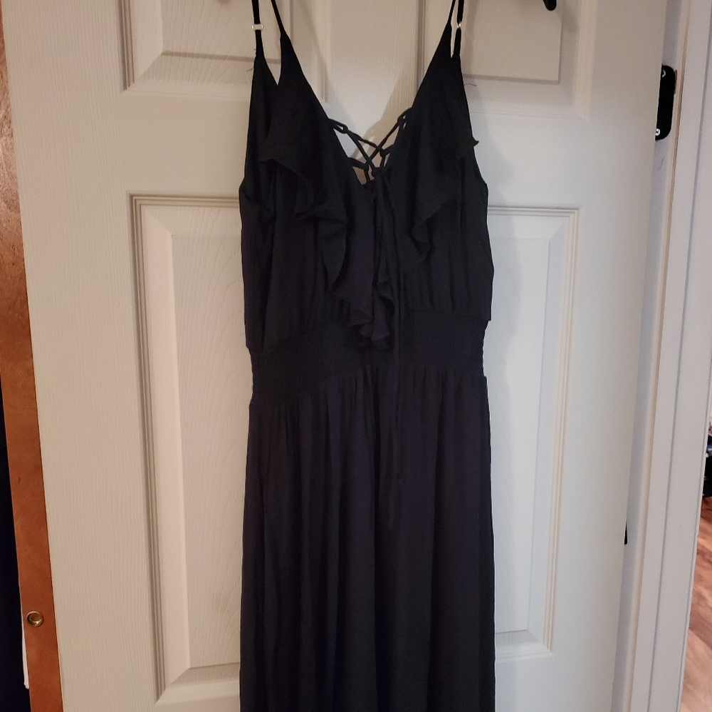 Black lace up, high low dress! So sexy